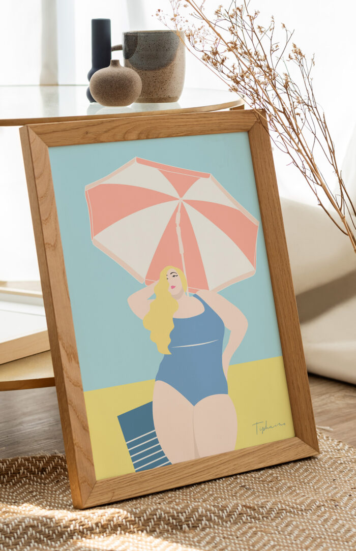 Illustration femme plage